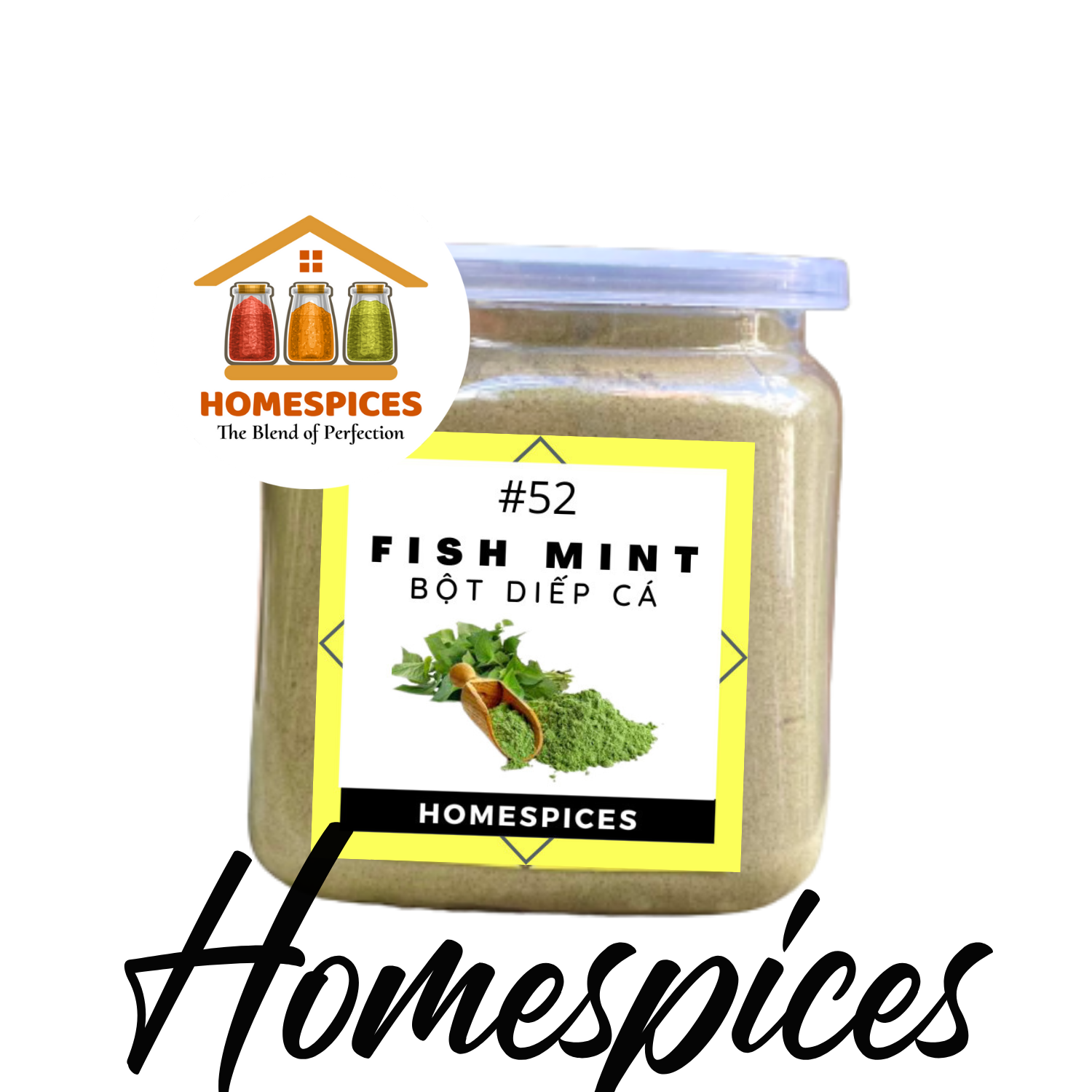 Hũ Bột diếp cá sấy lạnh nguyên chất - fish mint powder- uống hoặc đắp mặt nạ- Bột rau củ - Homespices gia vị của mọi nhà detox Vegetable