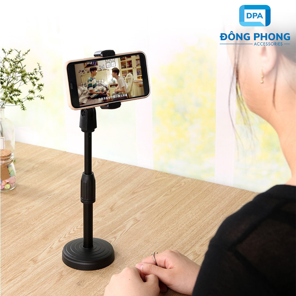 Chân Đế Để Bàn Kẹp Điện Thoại Khi Livestream, Xem Phim Xoay 360 Độ Thông Minh