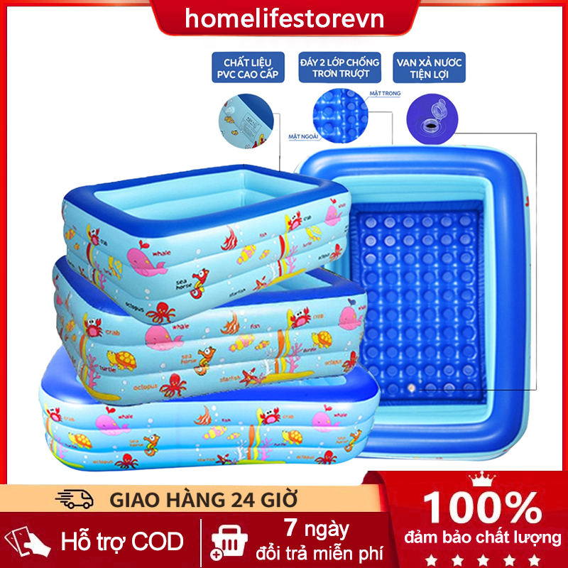  BỂ BƠI CHO BÉ HỒ BƠI 3 tầng bể tắm gia đình 1M5,1M8,2M6 Bể Bơi Trong Nhà cao cấp Cho Trẻ Tập Bơi Bể bơi phao 3 Tầng cỡ lớn: hồ bơi . 