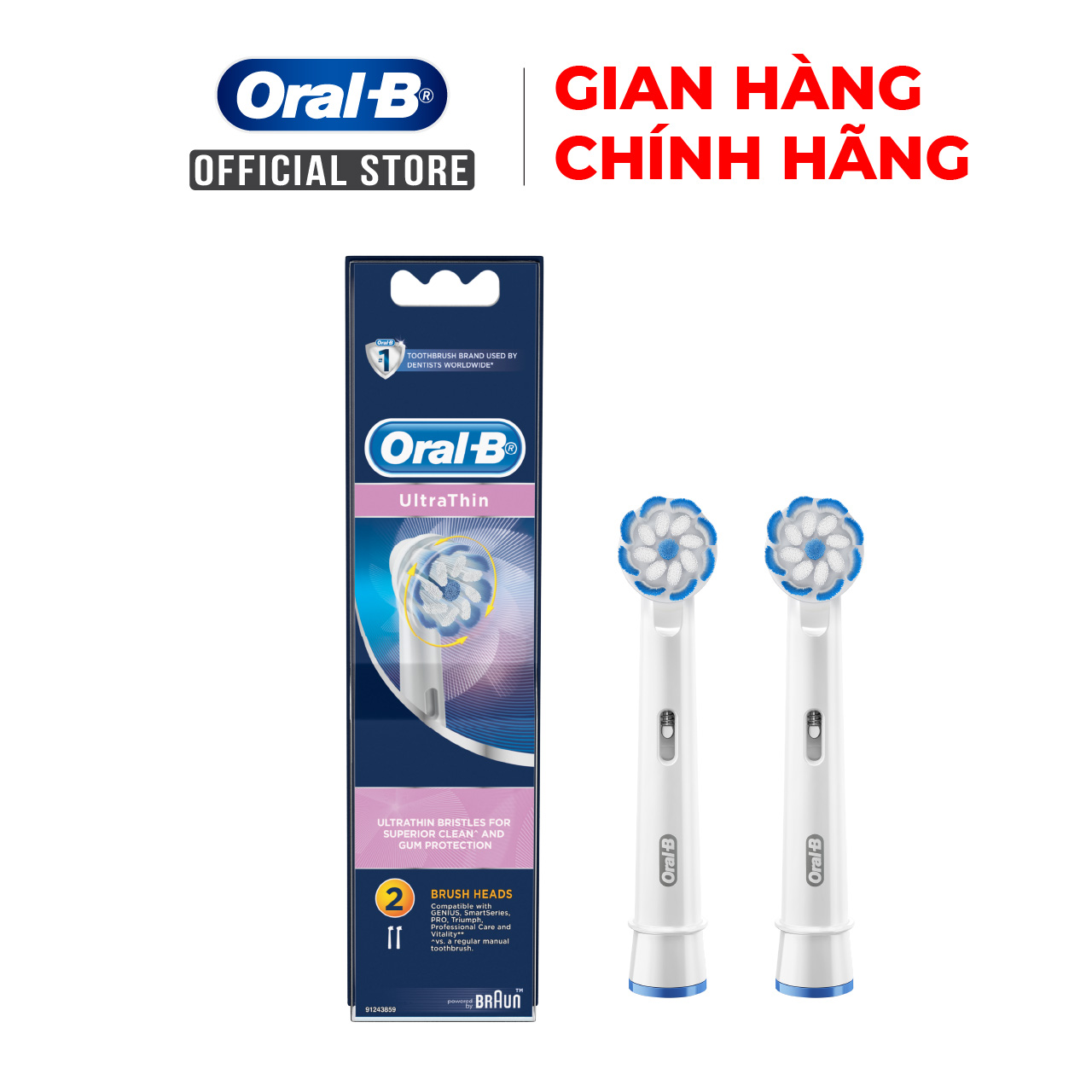 Đầu bàn chải Oral-B Ultrathin EB60-Hàng chính hãng