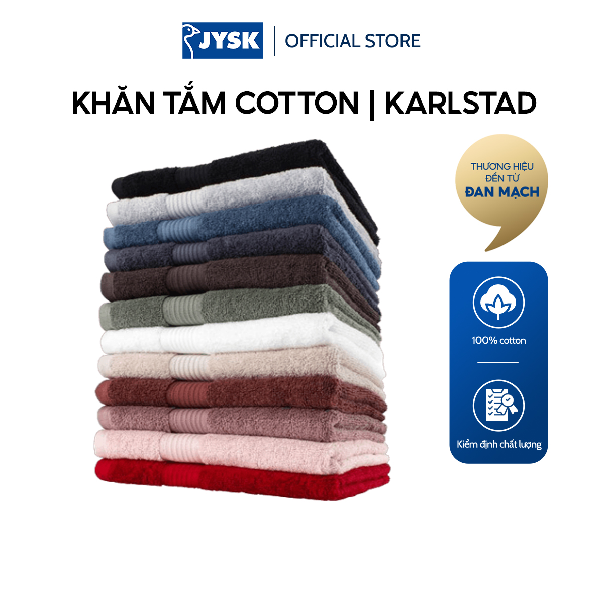 Bộ 2 khăn tắm cotton | jysk karlstad | 70x140cm