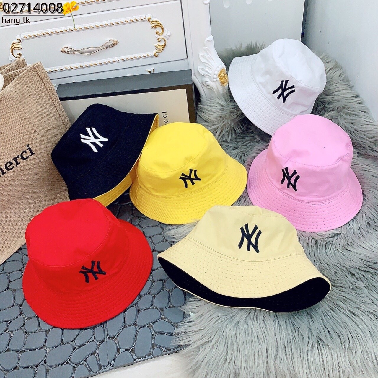 [Hàng Nhập] Mũ Bucket 2 Mặt, Nón Tai Bèo NY 2 Mặt Chất Vải Kaki Mịn