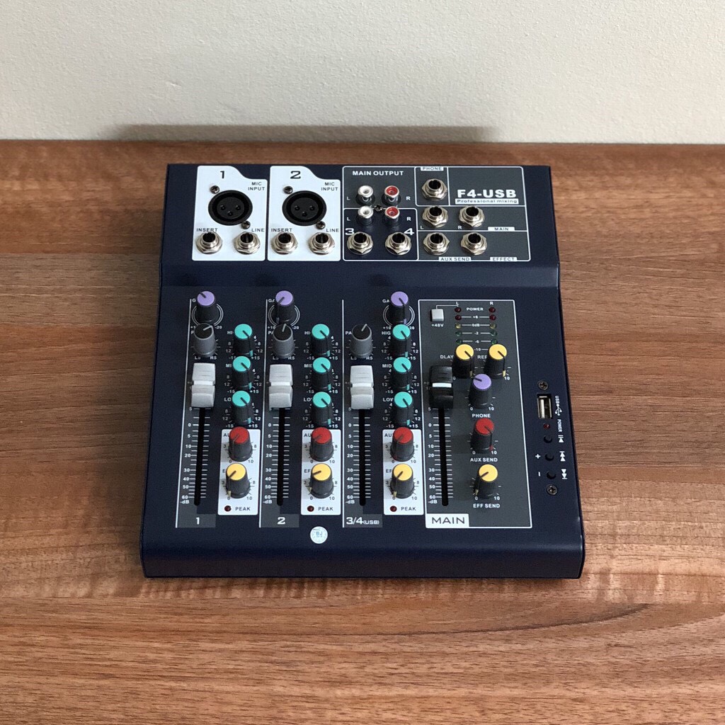 Bộ trộn âm thanh mixer f4-usb