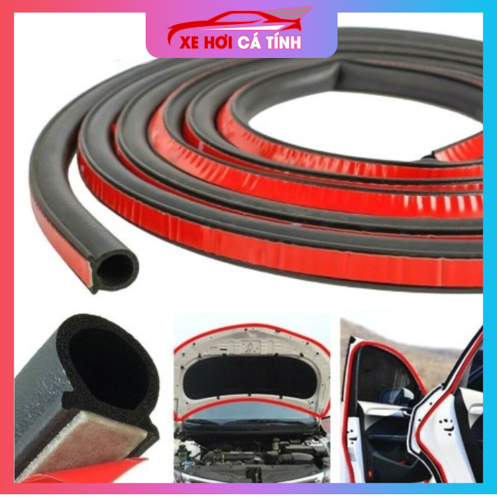 Combo gioăng chống ồn ô tô, ron cửa cao su nẹp cửa chống ồn chữ D dán cửa, nắp cốp theo độ dài và độ rộng của ron - #1 Chữ D