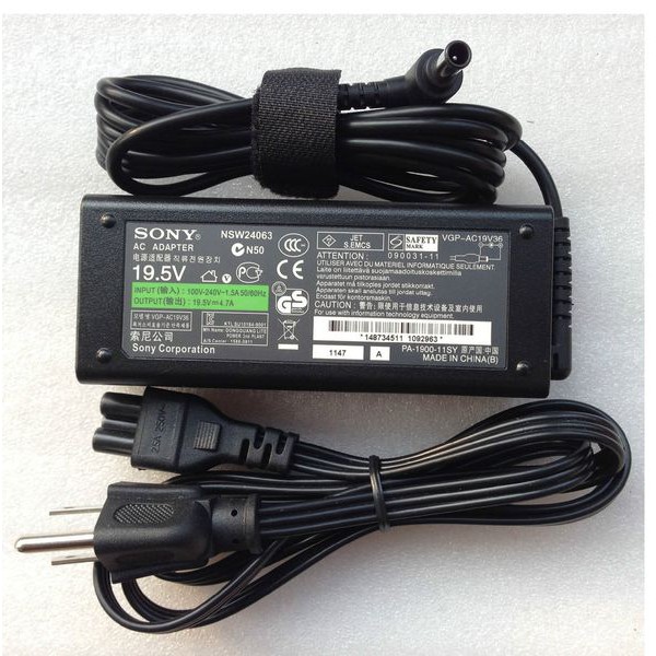 [HCM]SẠC LAPTOP SONY VAIO 19.5V 4.7A - KÈM DÂY NGUỒN - HÀNG CAO CẤP