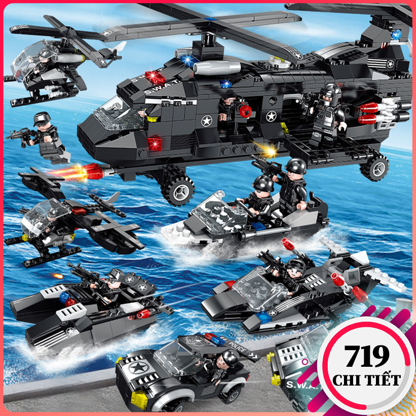 Bộ đồ chơi lắp ráp, đồ chơi lego trực thăng, lego máy bay chiến đấu, mô hình lắp ghép cho bé