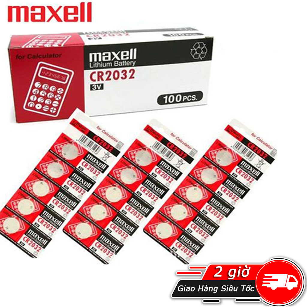 Pin Cr2032 Maxell 1.5V Tròn Dẹp Dùng Cho Cân Điện Tử ( 1 vĩ 5 viên )