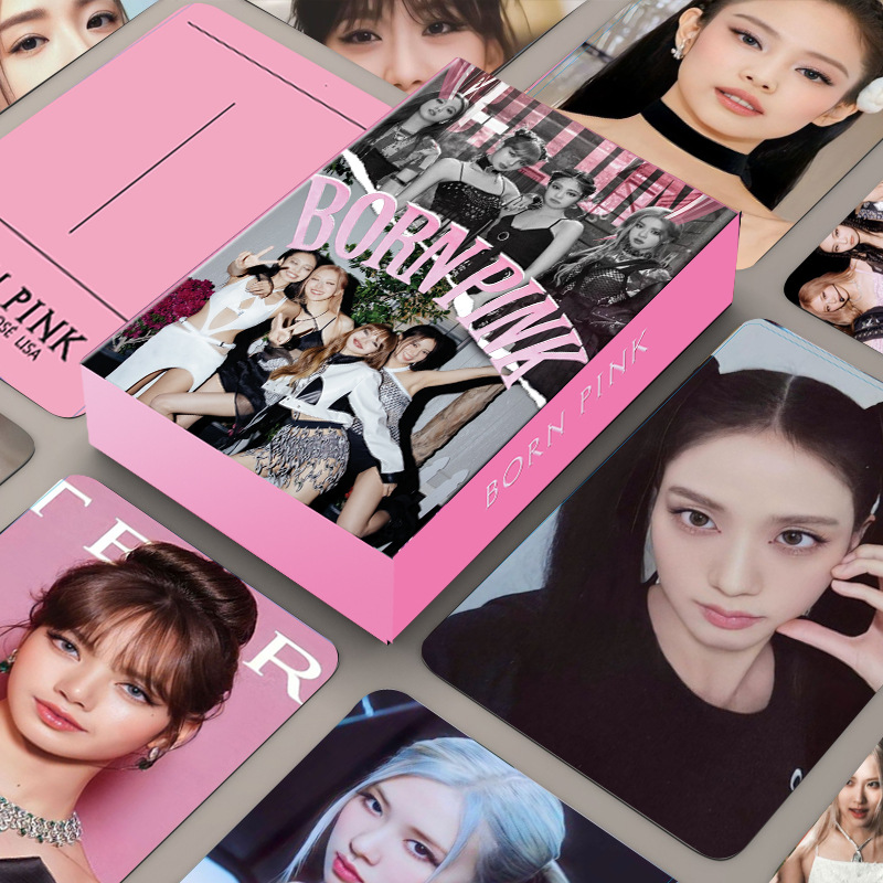 Thẻ Lomo card BlackPink bo góc BORN PINK Album Thần Tượng Kpop - BILLION Đen Trắng