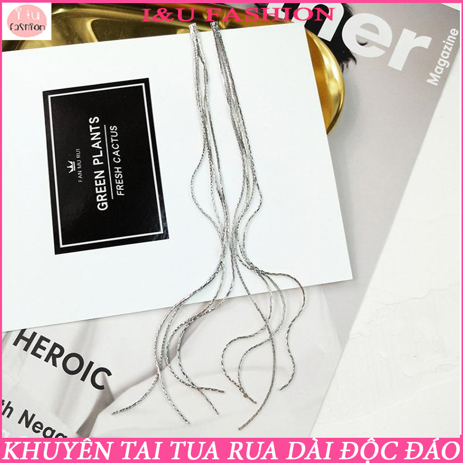 Bông tai khuyên tai  thời trang nữ tua rua siêu dài từng sợi được nối lại với nhau bởi các mắt xích vô cùng độc đáo, mang lại phong cách thời thượng cho bạn KT-75