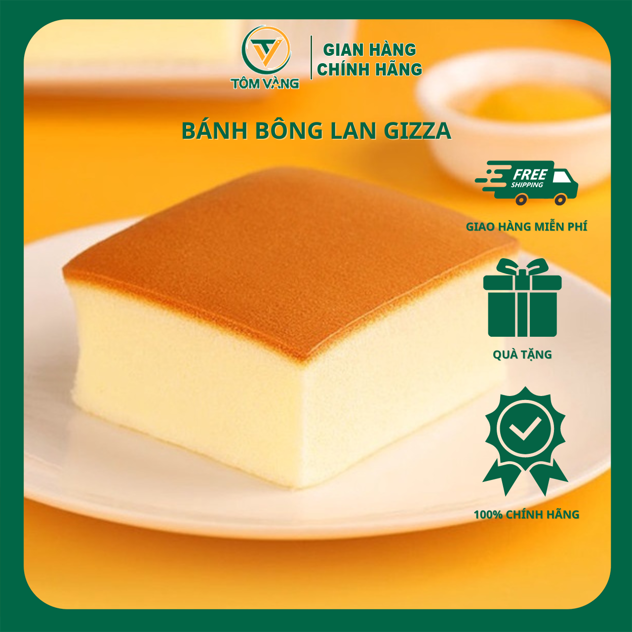 Bánh bông lan tươi Gizza Original mông to 100g - Ăn vặt, bữa sáng, bữa phụ - Tôm Vàng