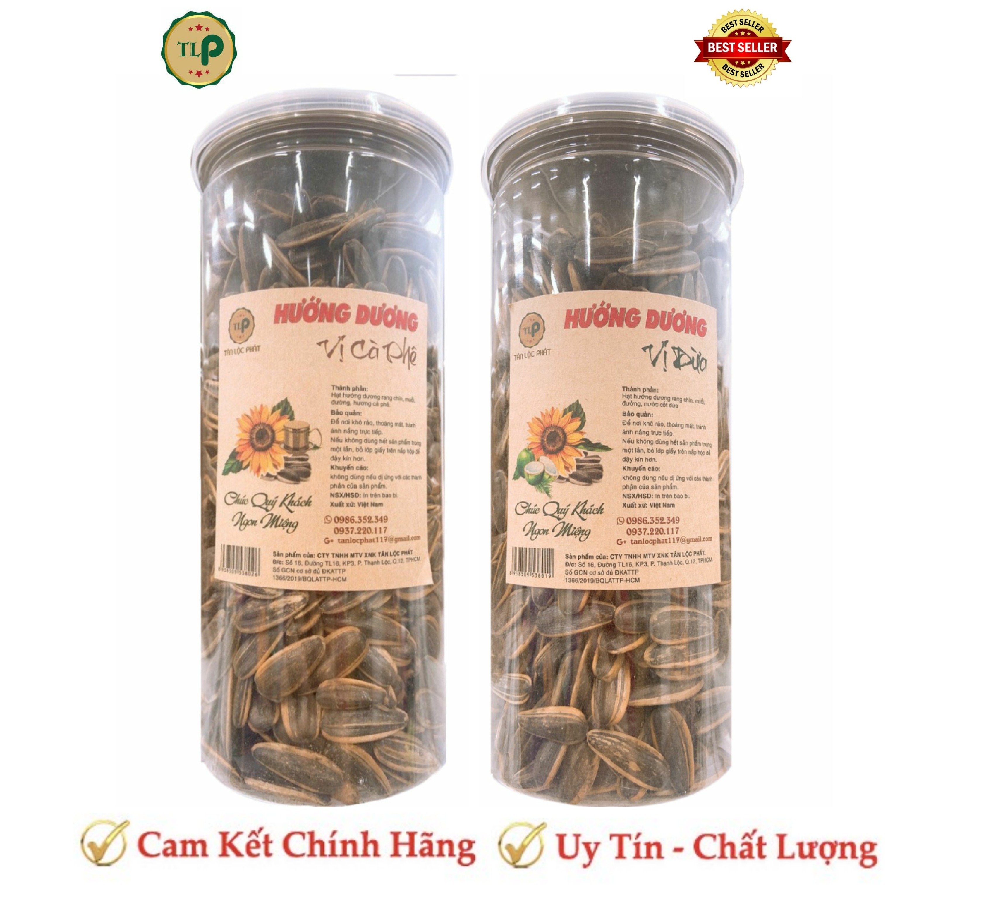 Hướng dương vị dừa và vị cà phê - mỗi hũ 350g