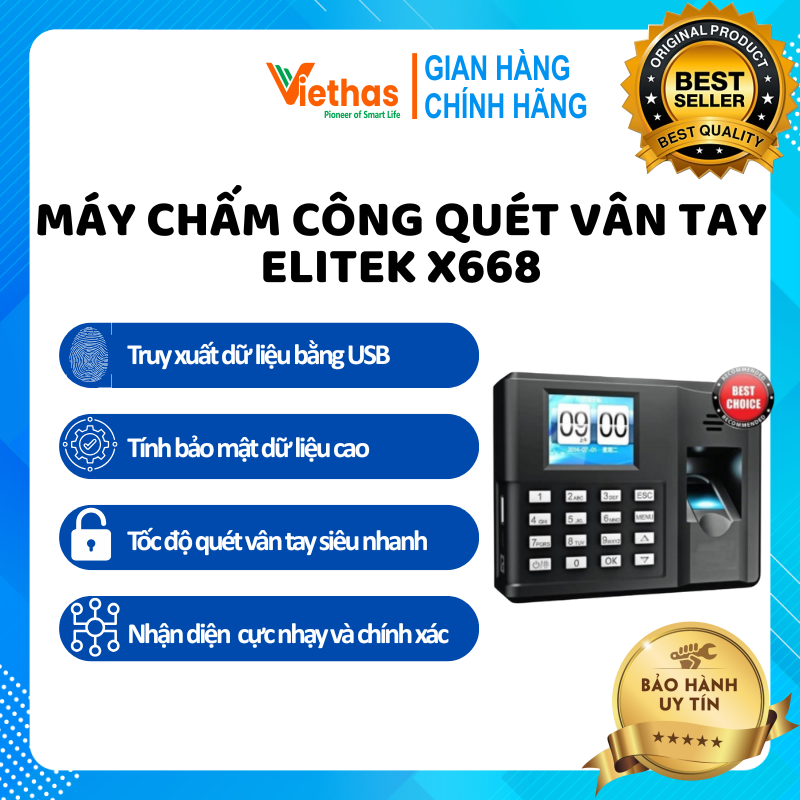 Máy chấm công vân tay cực nhạy wise eye x668+ tặng kèm usb 16gb