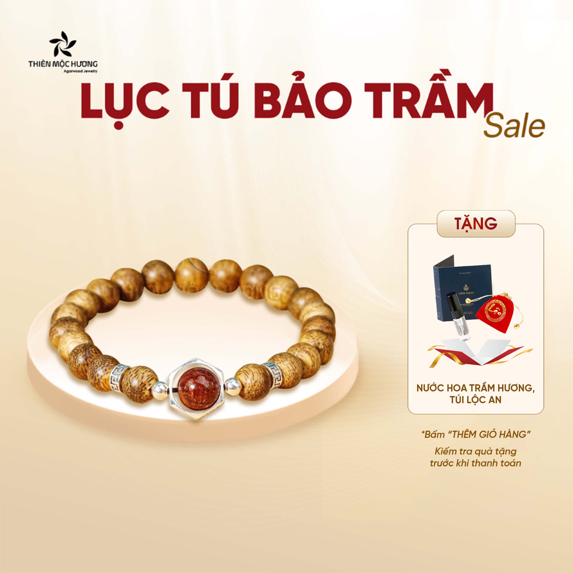 Vòng tay trầm hương tự nhiên, chuỗi hạt Lục Tú Bảo Trầm Thiên Mộc Hương, trầm tốc Việt Nam - sum họp, yên vui, thịnh vượng, bình an