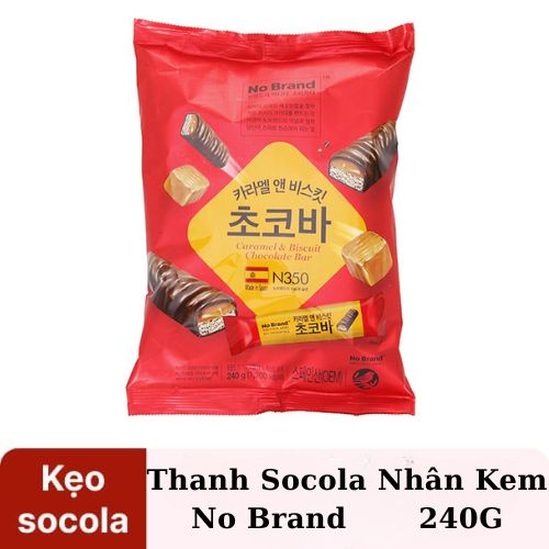 KẸO SOCOLA NHÂN BÁNH QUY CARAMEL NO BRAND GÓI 240GRE
