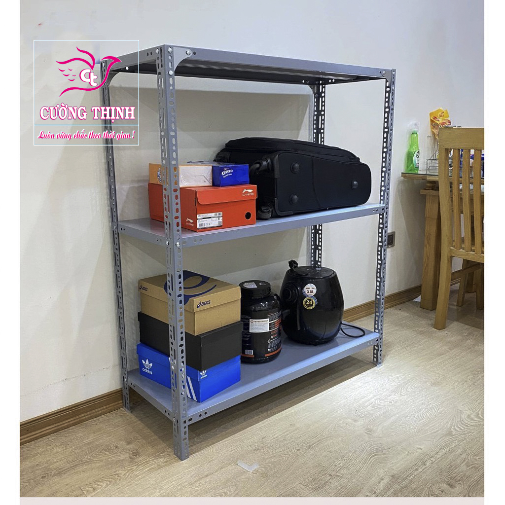 Kệ sắt mini 3 tầng, cao 1m x dài 1m x rộng 40cm, kệ sắt v lỗ