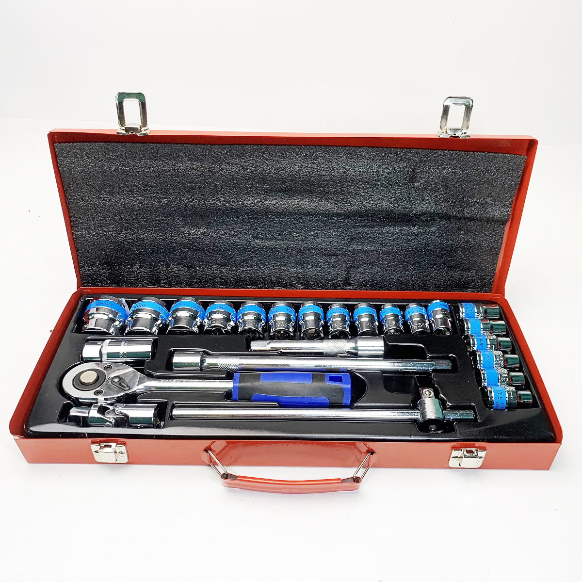 BỘ TUÝP 24 CHI TIẾT Dr 1/2inch, hệ mét: Khẩu, tuýp, cần xiết lực