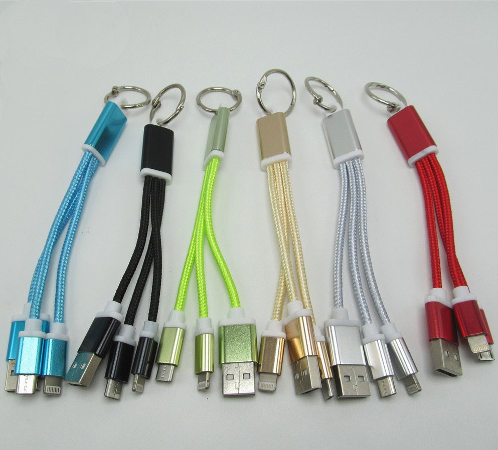 [Hàng Loại 1] Cáp Sạc Cao Cấp Móc Chìa Khóa 2 Đầu IPHONE, SAMSUNG - USB Lightning BH 3 Tháng