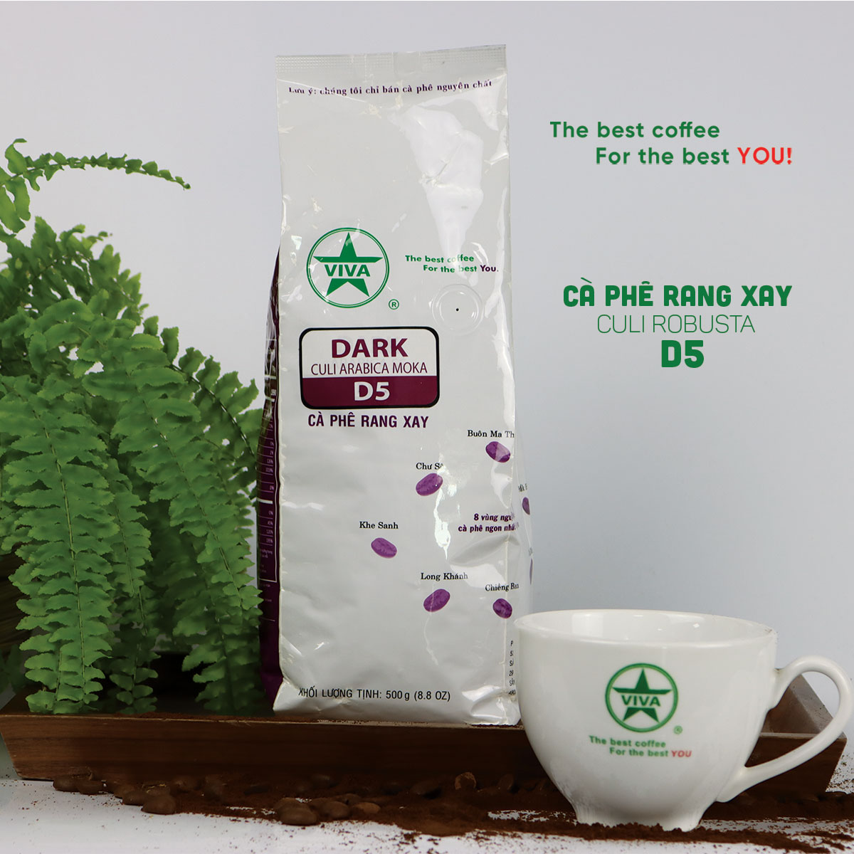 [ CÀ PHÊ NGUYÊN CHẤT, ĐẬM ĐÀ ] 01 Bịch 500gr Cà phê pha Phin truyền thống DARK 5 Viva Star Coffee Nguyên Chất Culi Arabica Moka - RANG ĐẬM
