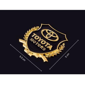 Bộ 2 biểu tượng logo nổi 3D bông lúa trang trí xe ô tô hãng TOYOTA