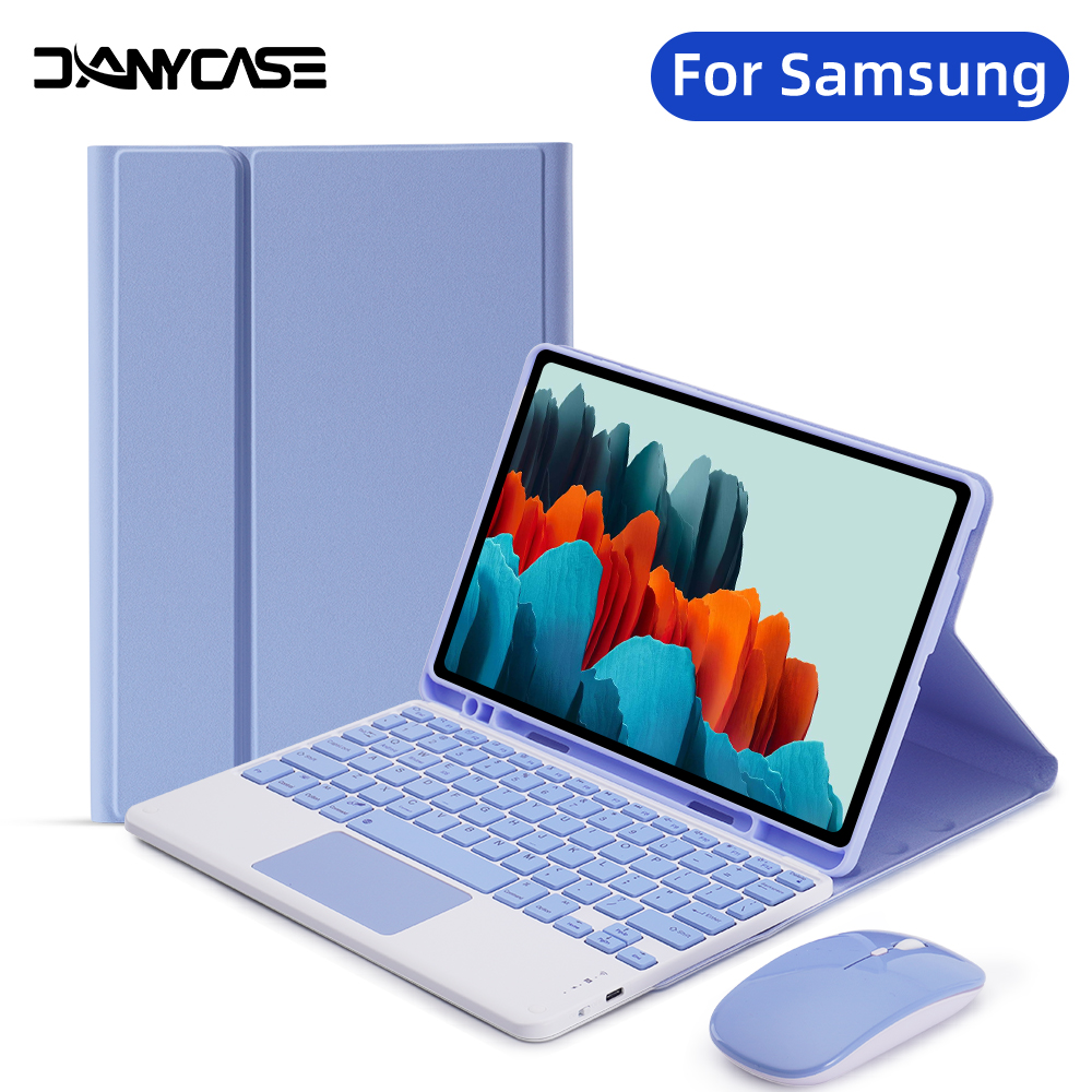 DANYCASE Touchpad Keyboard Case for Samsung Galaxy Tab S9 FE 10.9inch S6 Lite 10.4inch S7 S8 S9 11inch A9 Plus S7+ S8+ S9+ S9 FE+ S10+ 12.4inch Tablet Keyboard Cover