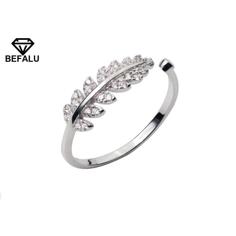 Nhẫn Nữ Dễ Thương Bạc 925 Lá Nguyệt Quế Kiểu Hàn Quốc N34 Freesize- BEFALU