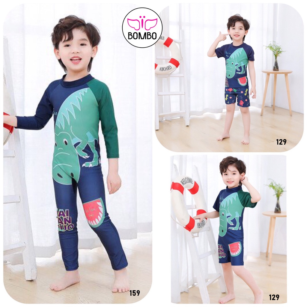 Áo bơi bé trai khủng long 3 kiểu dáng