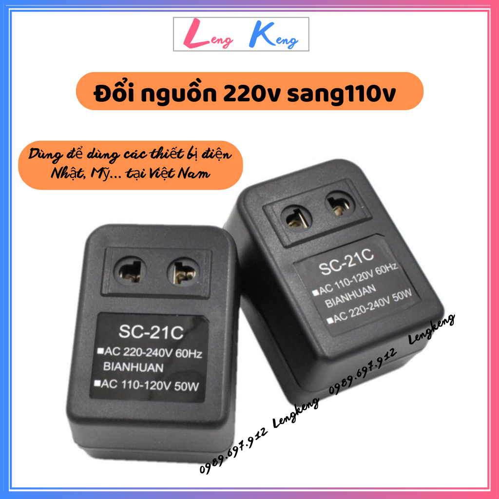 Cục đổi nguồn 220v sang 110v | Biến áp 220v ra 110v | Bộ đổi nguồn 220v sang 110v dùng cho các thiết