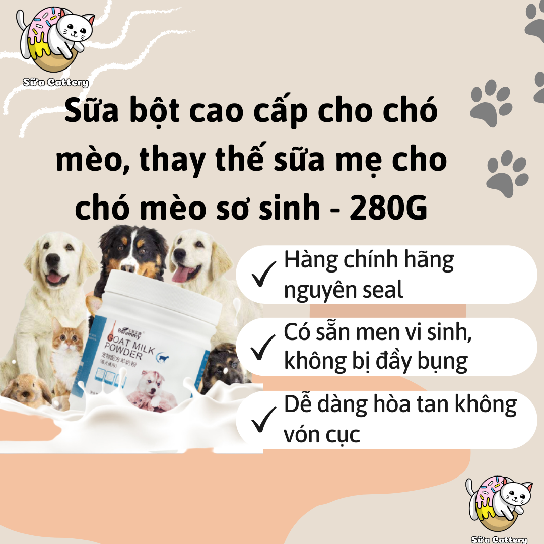 Bột sữa dê cao cấp cho chó mèo