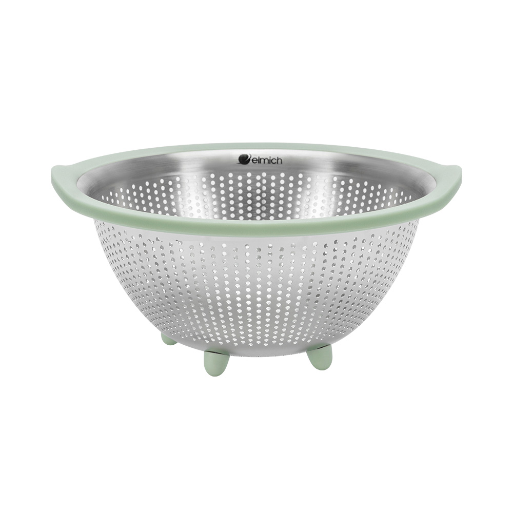 (Chỉ 15-17.05)Rổ inox cao cấp có chân đỡ ráo nước Elmich 29cm EL1112