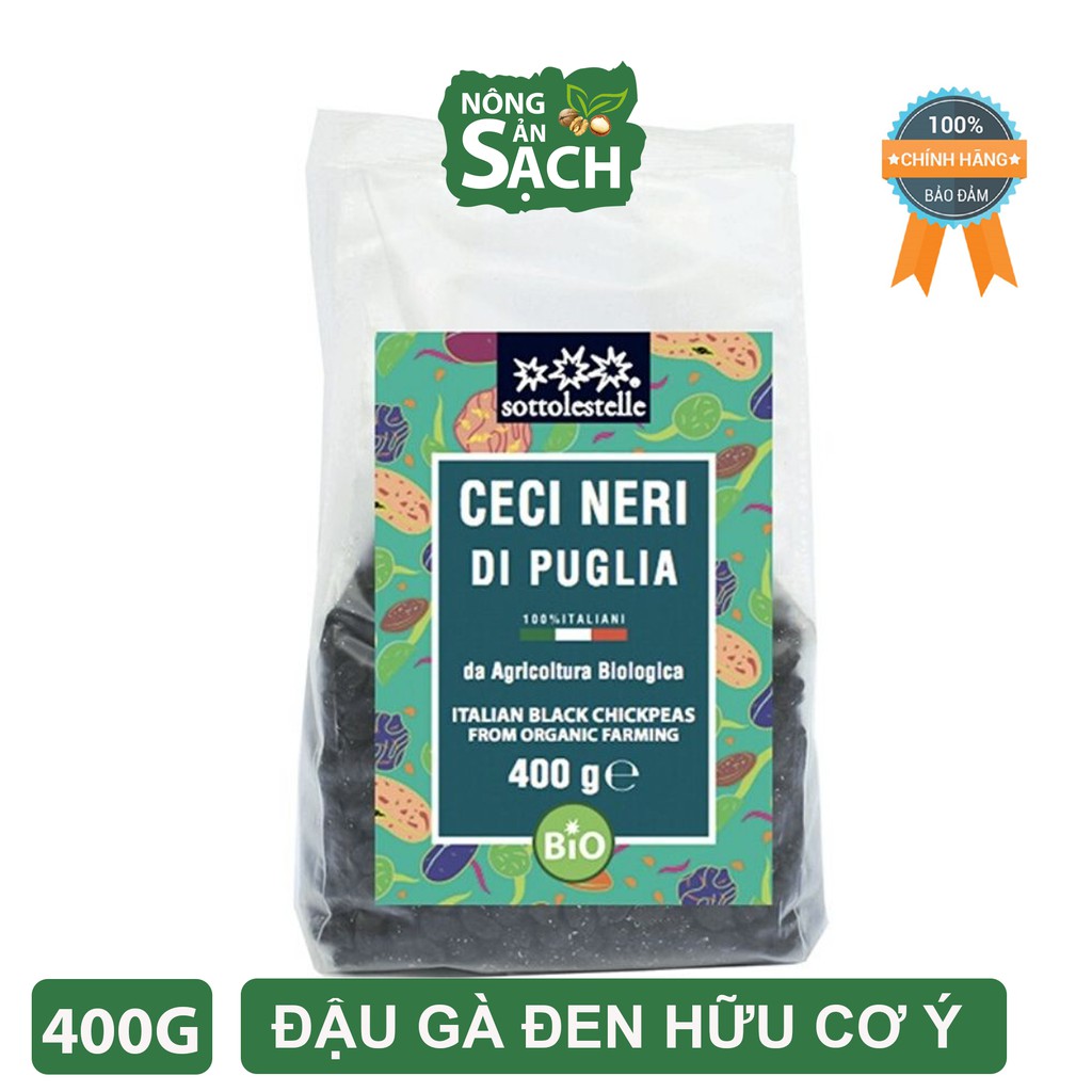 Đậu gà đen sottolestelle hữu cơ nhập khẩu chính hãng ý - 400g nguyên gói