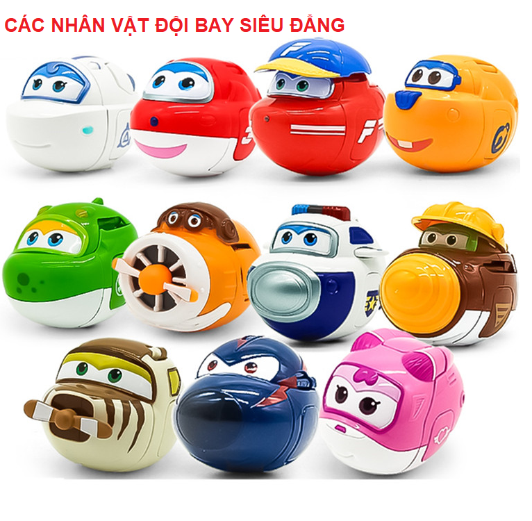 Đồ chơi trẻ em super wings mô hình trứng biến hình các loại đội bay siêu đẳng super wings