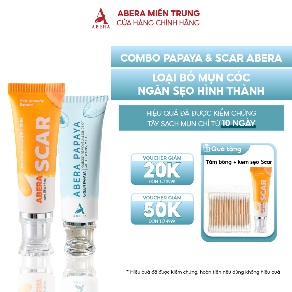 Tinh chất tẩy mụn cóc Papaya và kem sẹo Scar - Ngăn ngừa sẹo xuất hiện trong quá trình xử lý mụn cóc mụn cơm