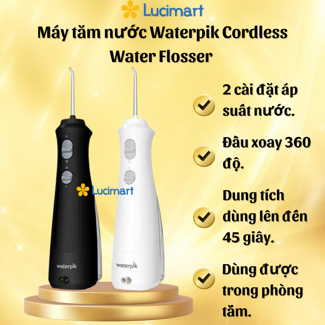 Máy tăm nước cầm tay Waterpik Cordless Pulse Water Flosser WF-13 Hàng Mỹ