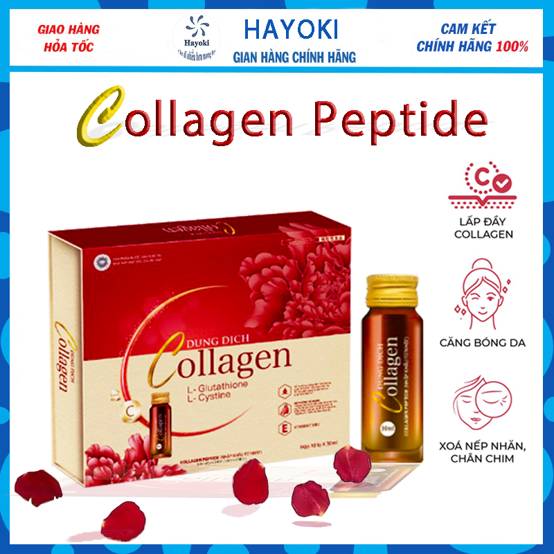 Collagen peptide dạng nước uống Nhật Bản ( hộp 10 lọ ) collagen giúp căng bóng da, giúp đẹp da
