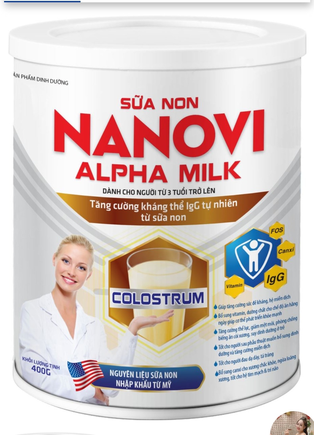 [SALE TRUNG THU]_SỮA NON NANOVI ALPHA MILK 400Gr_Date 2024_Cung cấp dinh dưỡng, phục hồi sức khỏe