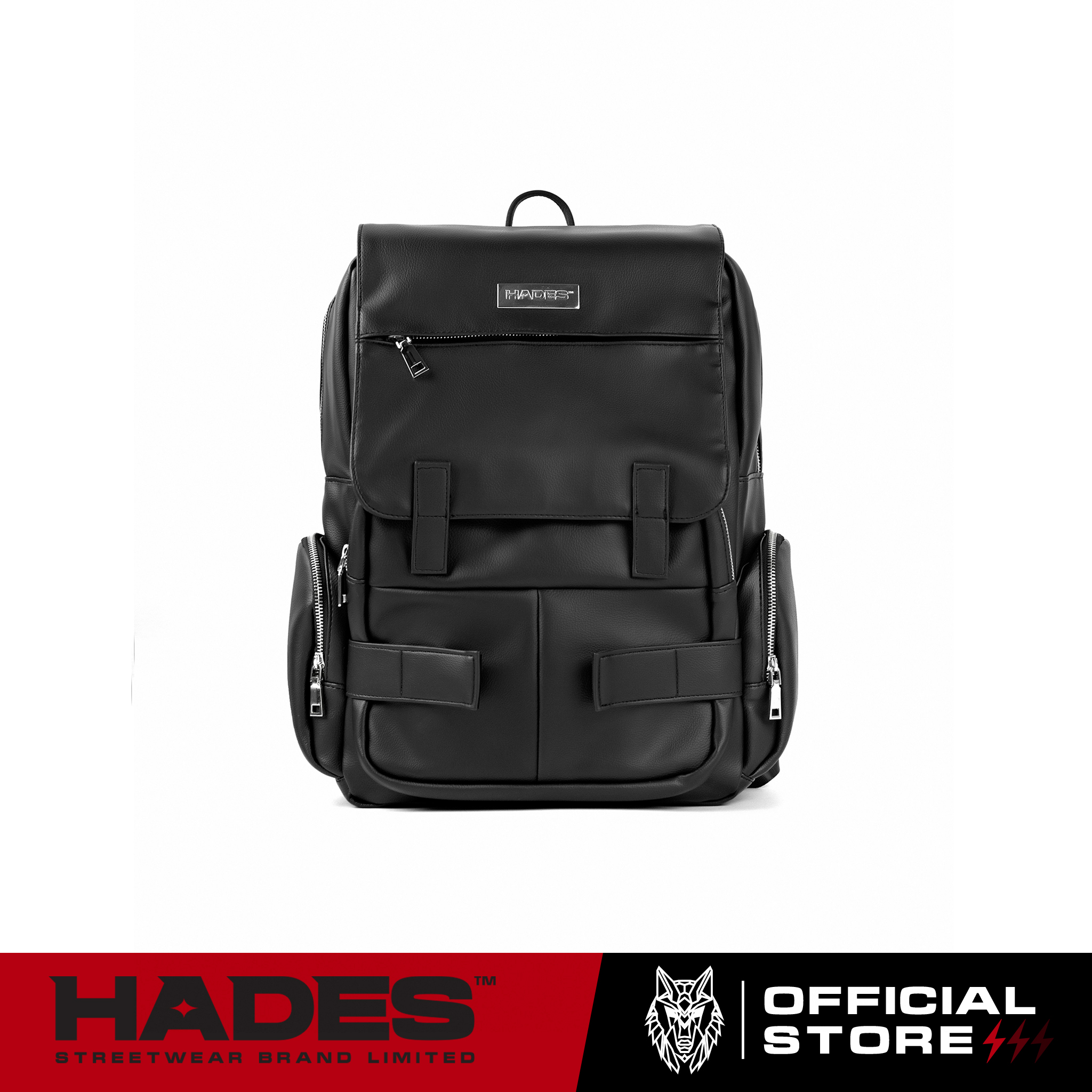 Balo unisex black block backpack simili - hades brand chính hãng