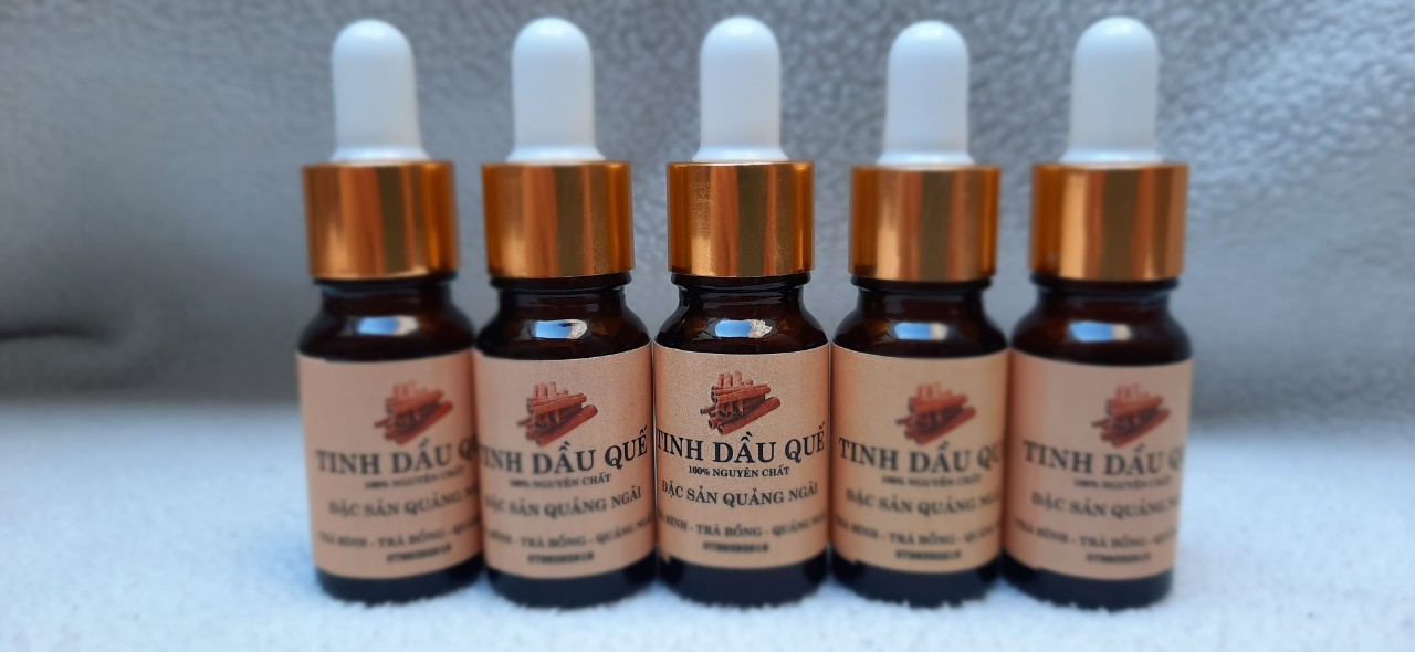 Tinh dầu quế nguyên chất 10ml đậm đặc - đặc sản trà bồng - khử khuẩn, muỗi , diệt khuẩn, xông nhà