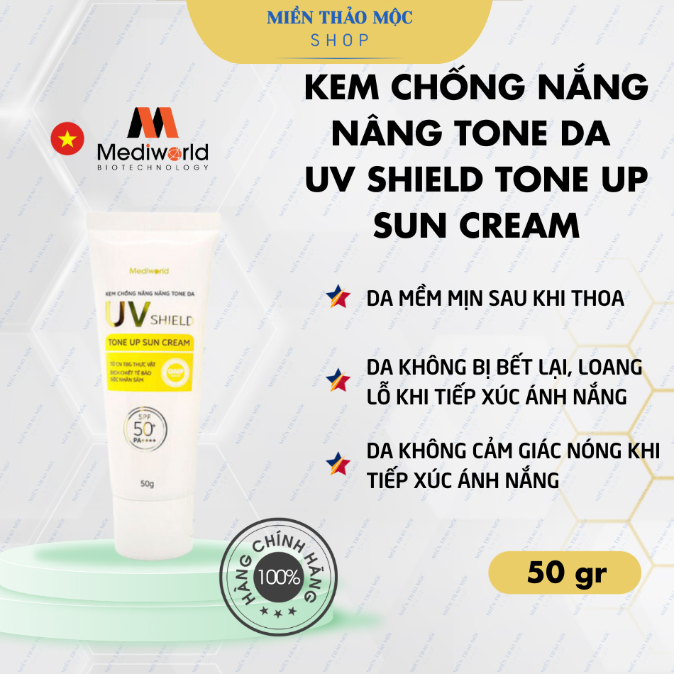Mediworld-kem chống nắng make up uv shield tone up sun cream mediworld