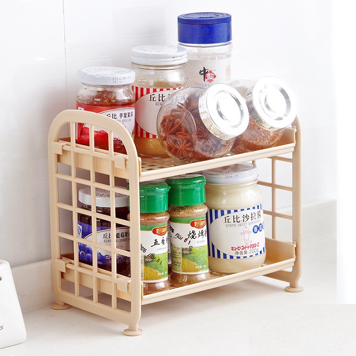Kệ nhà bếp, nhà tắm nhựa 2 tầng mini nhỏ gọn DHS