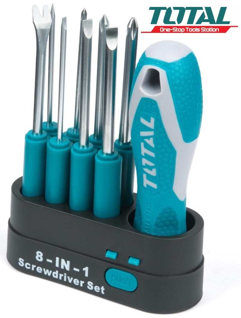 Bộ 9 đầu tuốc nơ vít tô vít screwdriver set total chính hãng tht250906