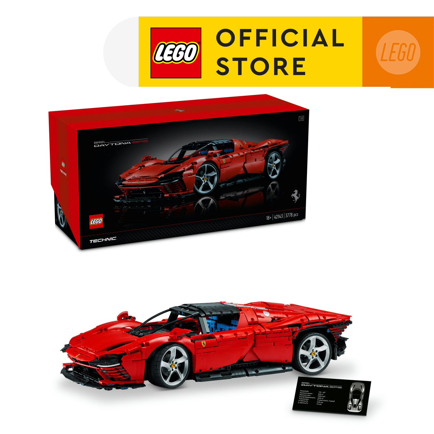 Lego technic 42143 đồ chơi lắp ráp siêu xe ferrari daytona sp3