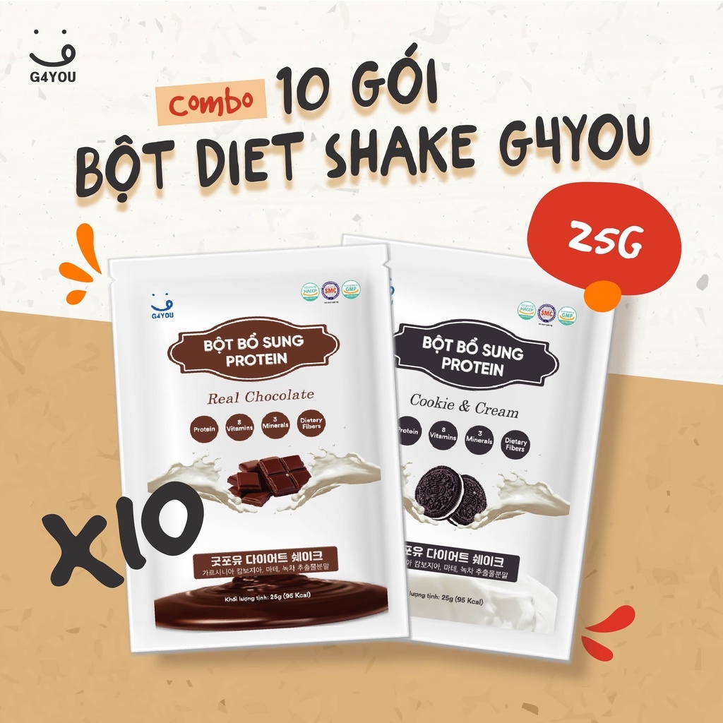 HOT SALE Combo 10 Gói Bột Diet Shake G4You 25G
