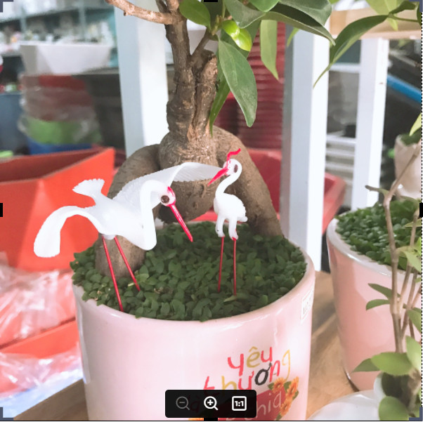 Phụ kiện cặp cò trắng trang trí tiểu cảnh
