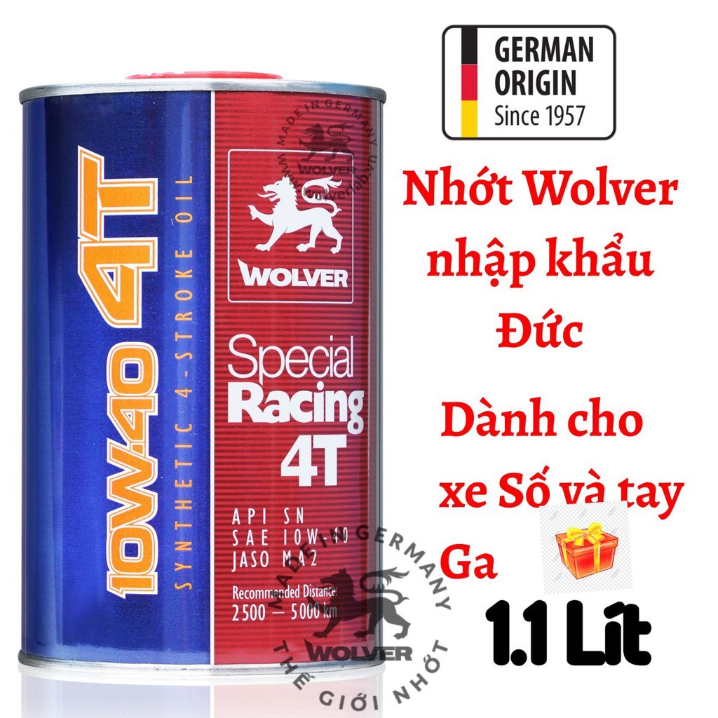 Wolver special racing 10w40 sn 1.1l nhập khẩu đức