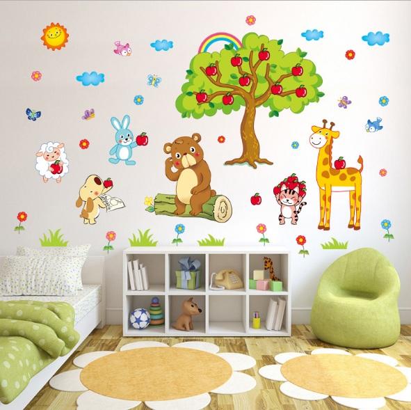 Decal dán tường Vườn cherry- T174-kiddecals