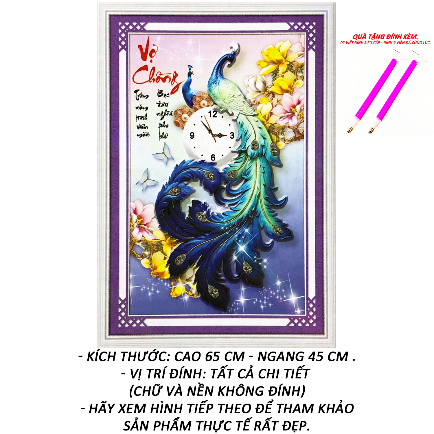 Tranh Đính Đá 5D - Vợ Chồng Trăm Năm Hạnh Phúc 38 (Kèm Quà Tặng) - Tranh Minh Hiền (TỰ ĐÍNH ĐÁ)