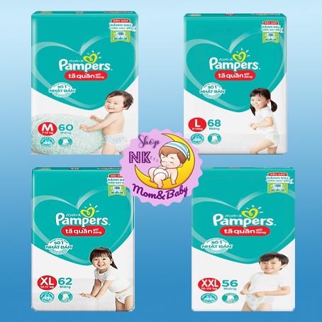 TÃ QUẦN PAMPER GIỮ DÁNG MỚI M74L68XL62XXL56 MIẾNG GÓI CỰC ĐẠI