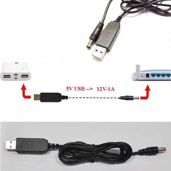 [HCM]Cáp chuyển đổi điện áp từ 5v sang 12v - Cúp điện vẫn dùng được wifi từ pin sạc dự phòng