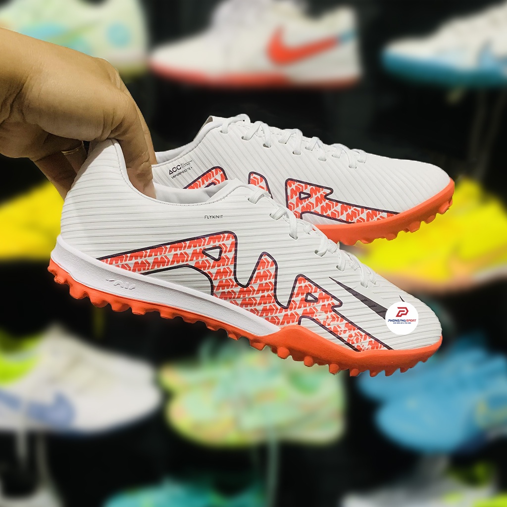 Giày đá bóng mercurial vapor 15 academy trắng cam đế tf