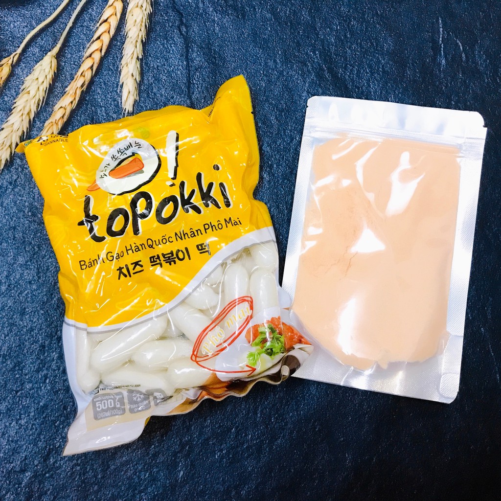 combo 500g bánh gạo nhân phô mai + 100g bột phô mai Hàn Quốc_Monhi_Food